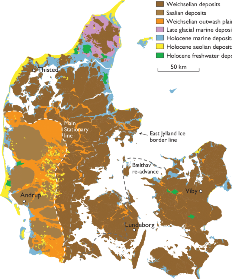 Nyt Radonkort Med Chokerende Nye Tal B Have Netvaerkets   Simplified Geological Map Of Denmark Showing The General Distribution Of Surface 768x923 